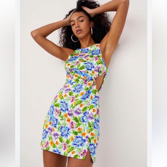 NEW For Love and Lemons Lucy Mini Dress Floral Size XS - Picture 2 of 10